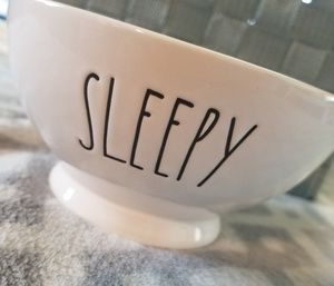 🌻 Rae Dunn SLEEPY Bowl w/ Teal Interior 🌻